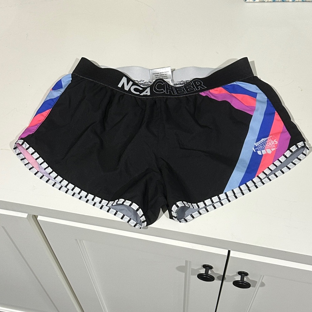 Women's Black Shorts with Pink and Blue Accents NCA